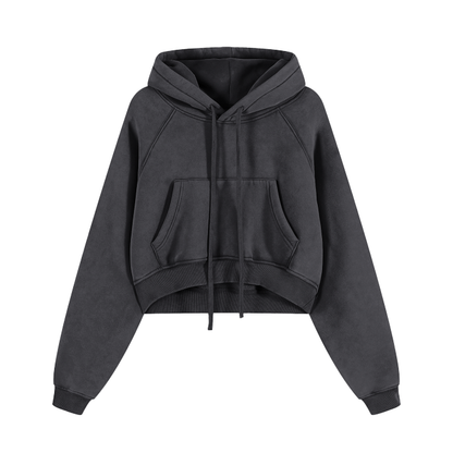 Washed Cropped Hoodie