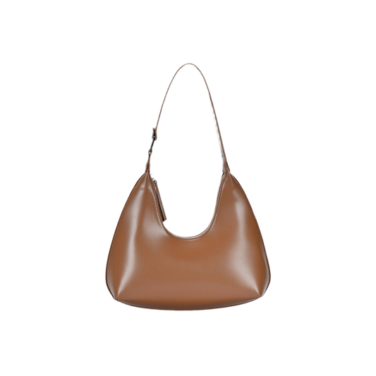 Tan Vegan Leather Shoulder Handbag