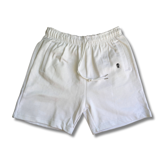 White Everyday Sweat Shorts - DUMBFRESHCO