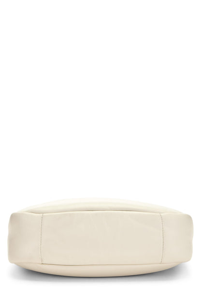 Prada, White Calfskin Padded Hobo Mini