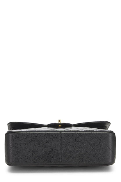 Chanel, Black Quilted Caviar New Classic Flap Jumbo