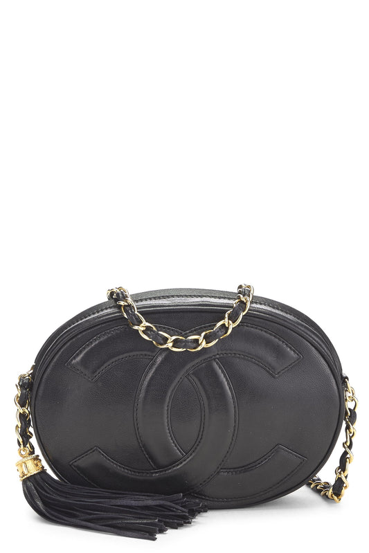 Chanel, Black Lambskin 'CC' Oval Shoulder Bag