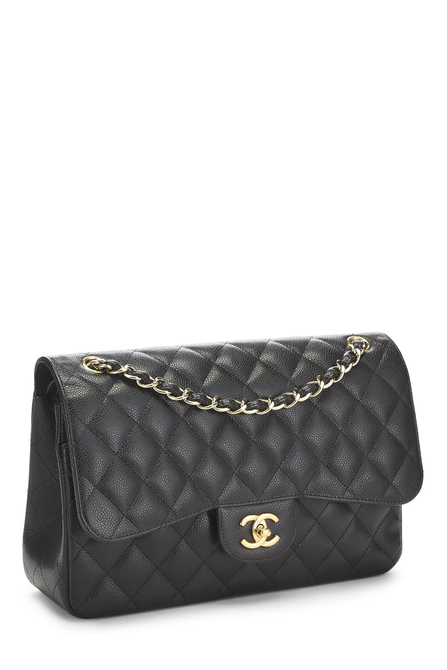 Chanel, Black Quilted Caviar New Classic Flap Jumbo