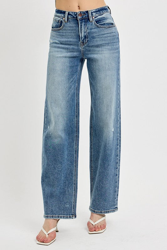 Distressed Wide Leg Jeans