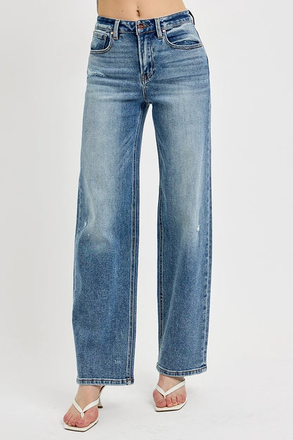 Distressed Wide Leg Jeans