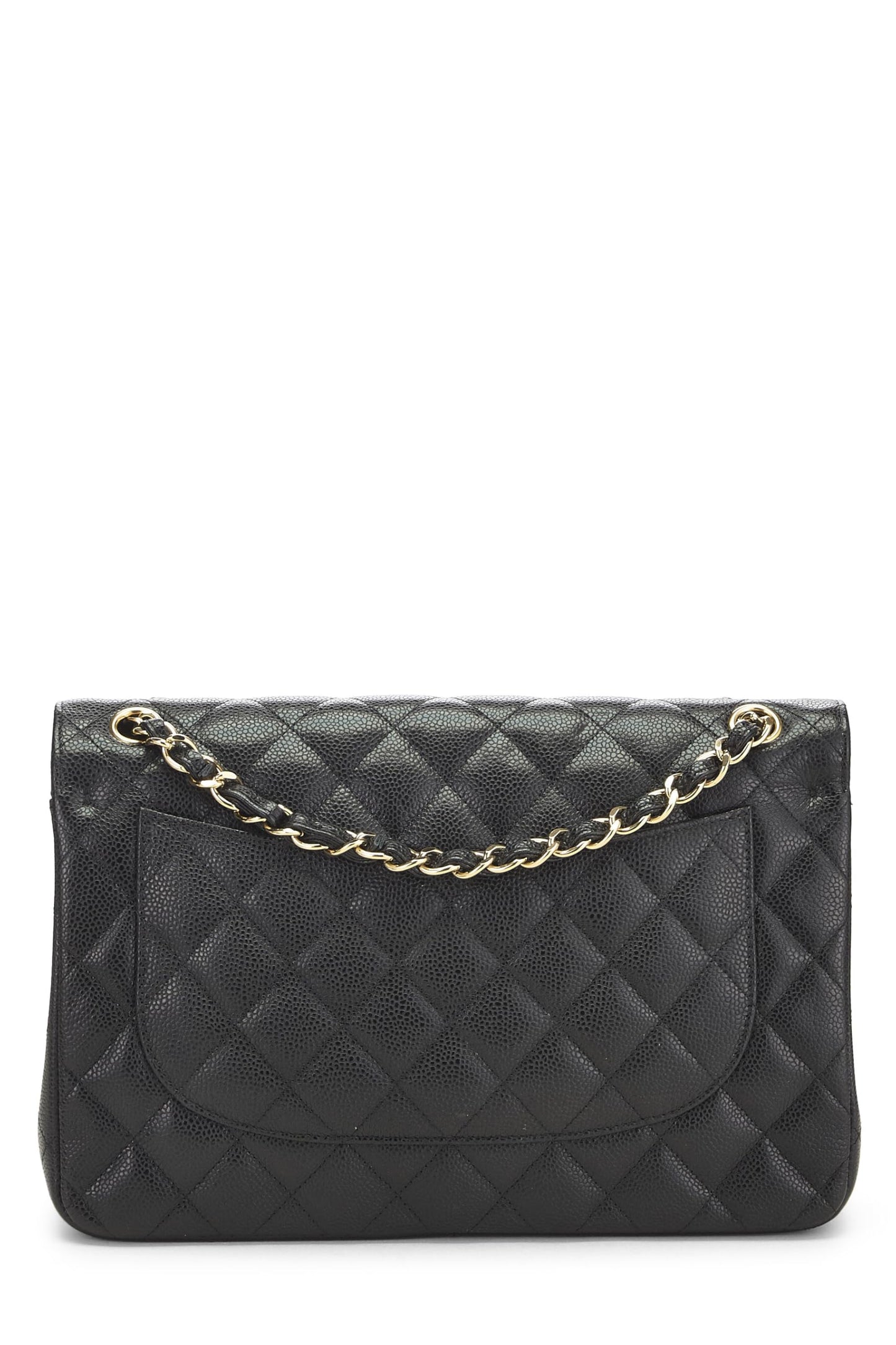 Chanel, Black Quilted Caviar New Classic Flap Jumbo