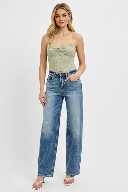 Distressed Wide Leg Jeans