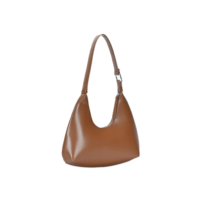 Tan Vegan Leather Shoulder Handbag