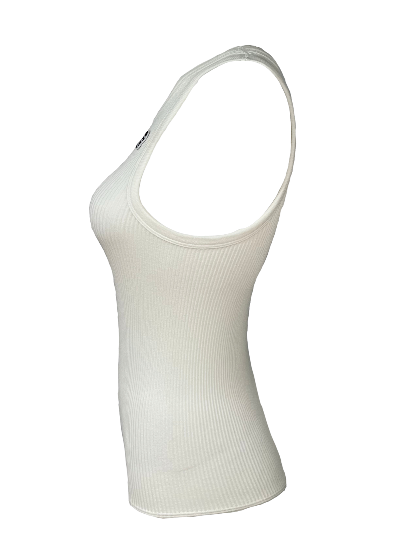 White Ribbed Stretch Knit Bodysuit