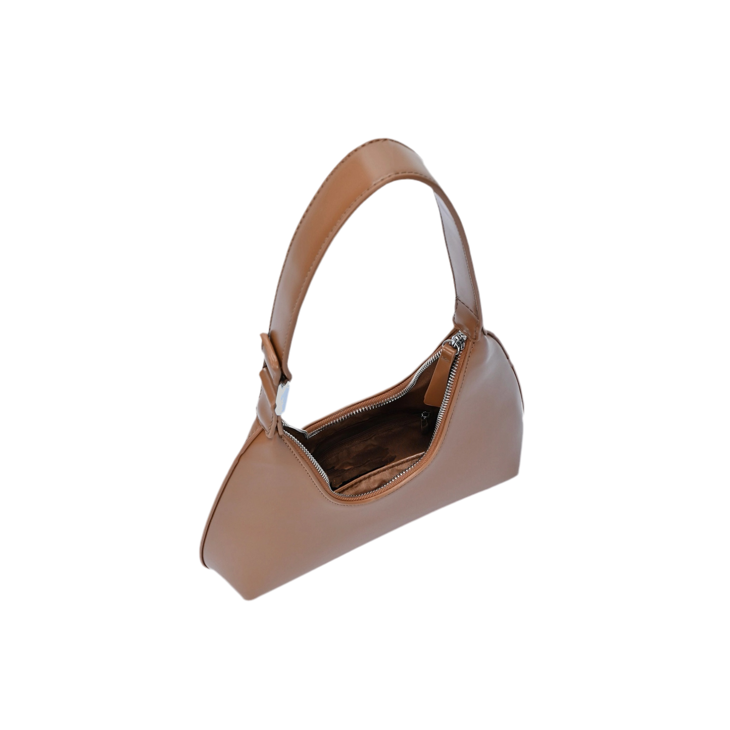 Tan Vegan Leather Shoulder Handbag