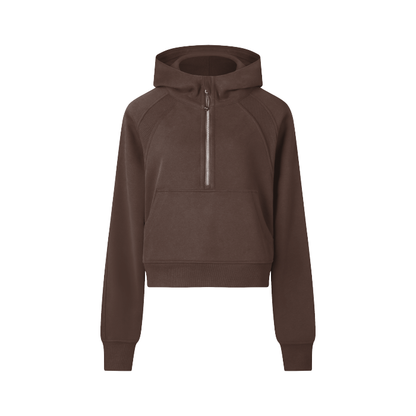 Cropped Half-Zip Hoodie