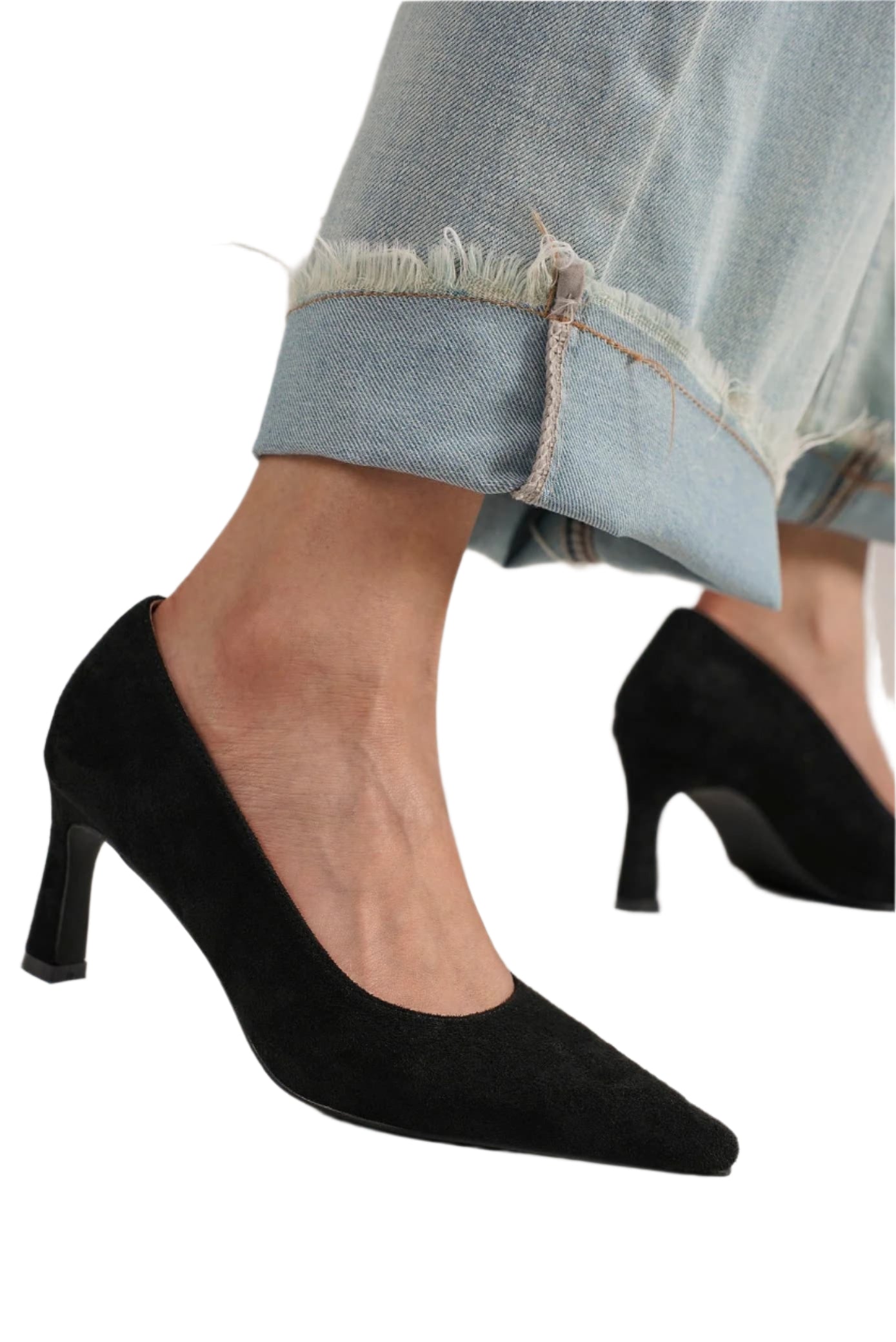 Faux Suede Point Toe Pumps