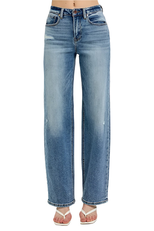 Distressed Wide Leg Jeans