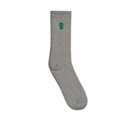 Green Ski Mask Embroidered socks - DUMBFRESHCO