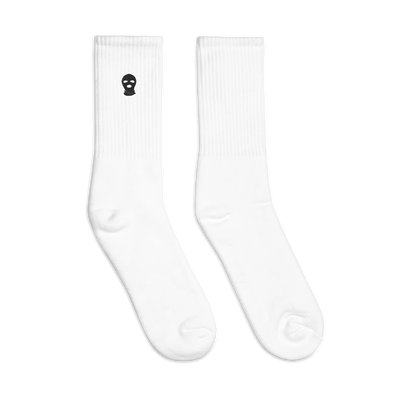 Black Ski Mask Embroidered socks - DUMBFRESHCO