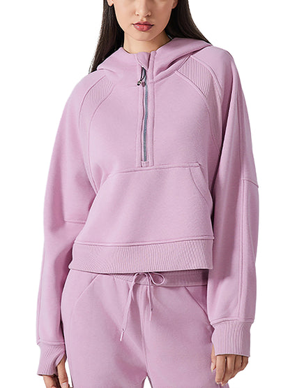 Cropped Half-Zip Hoodie