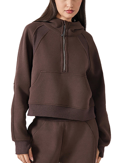 Cropped Half-Zip Hoodie