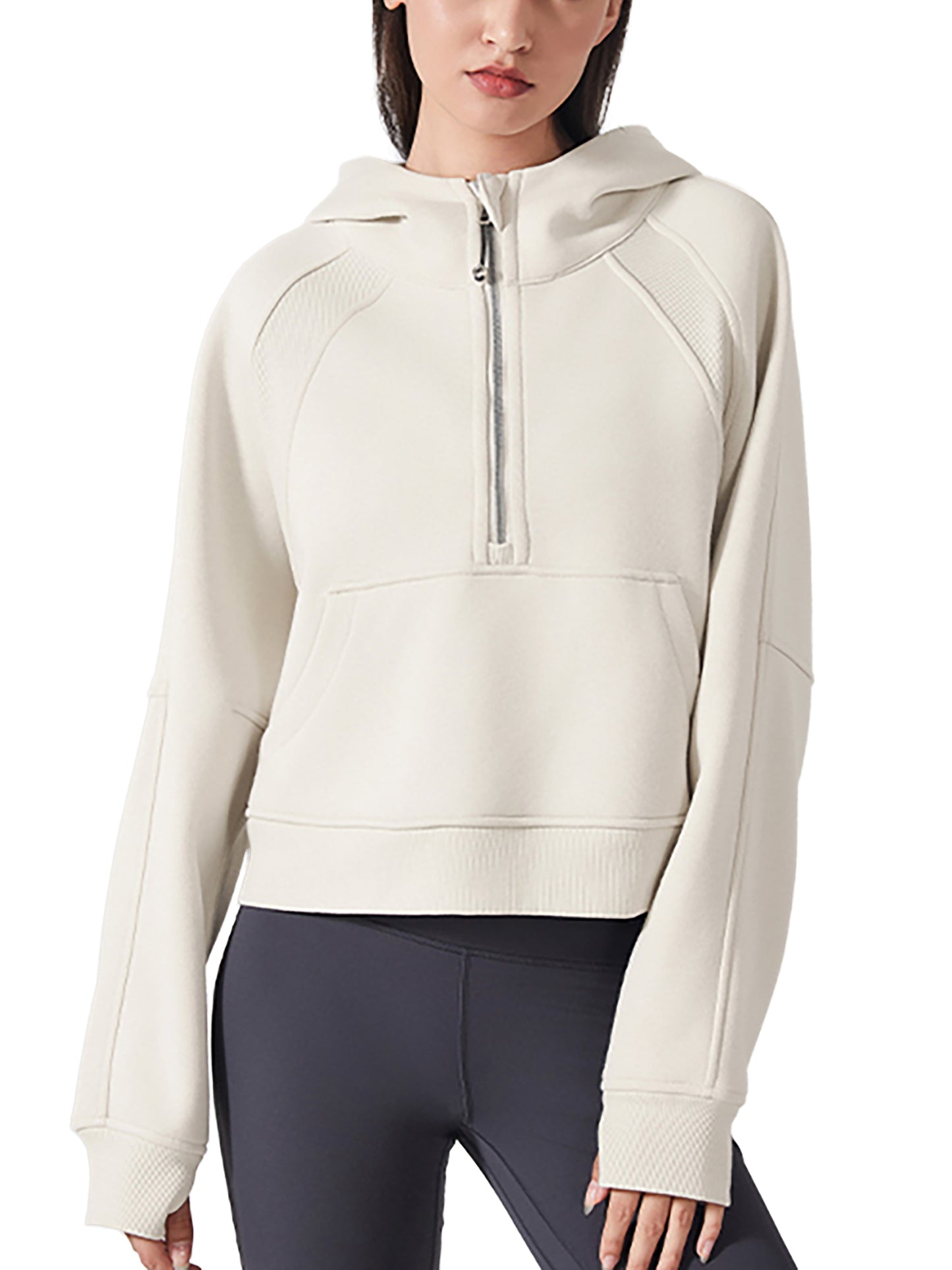 Cropped Half-Zip Hoodie