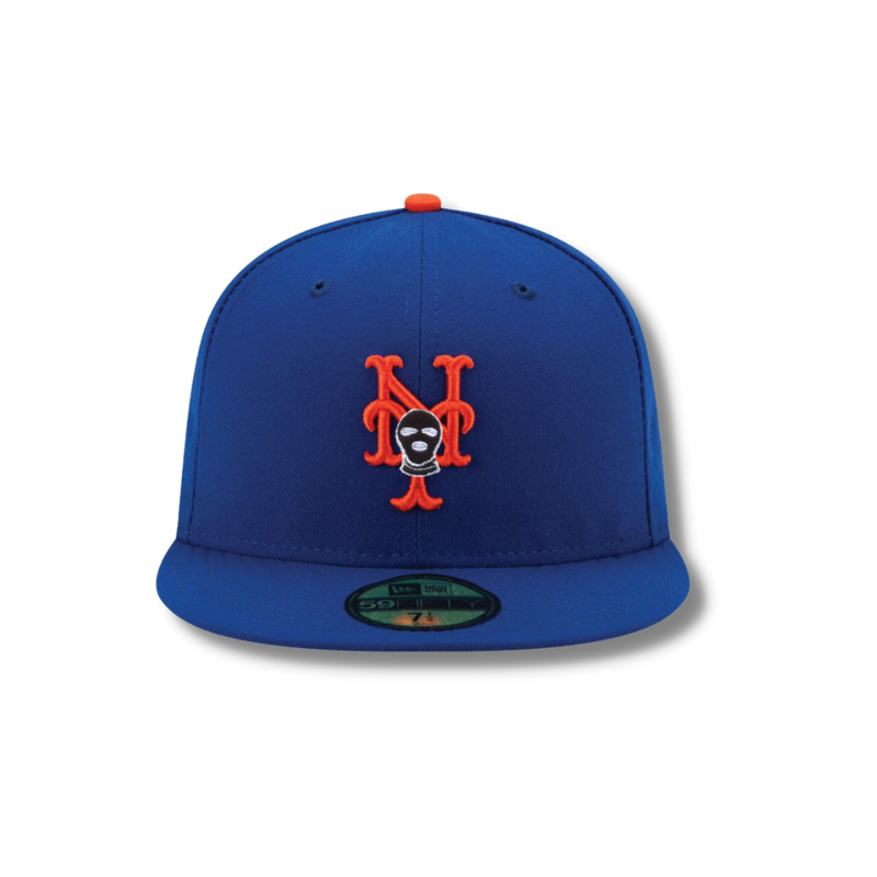 New York Mets SKI Mask fitted baseball hat - DUMBFRESHCO