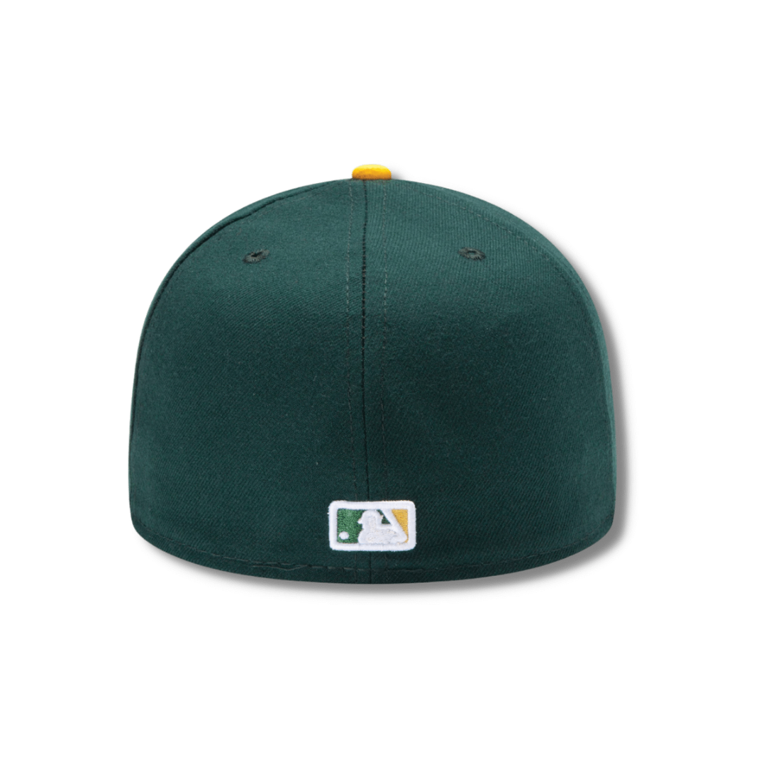 Green Yellow Oakland Athletics SKI Mask fitted baseball hat - DUMBFRESHCO