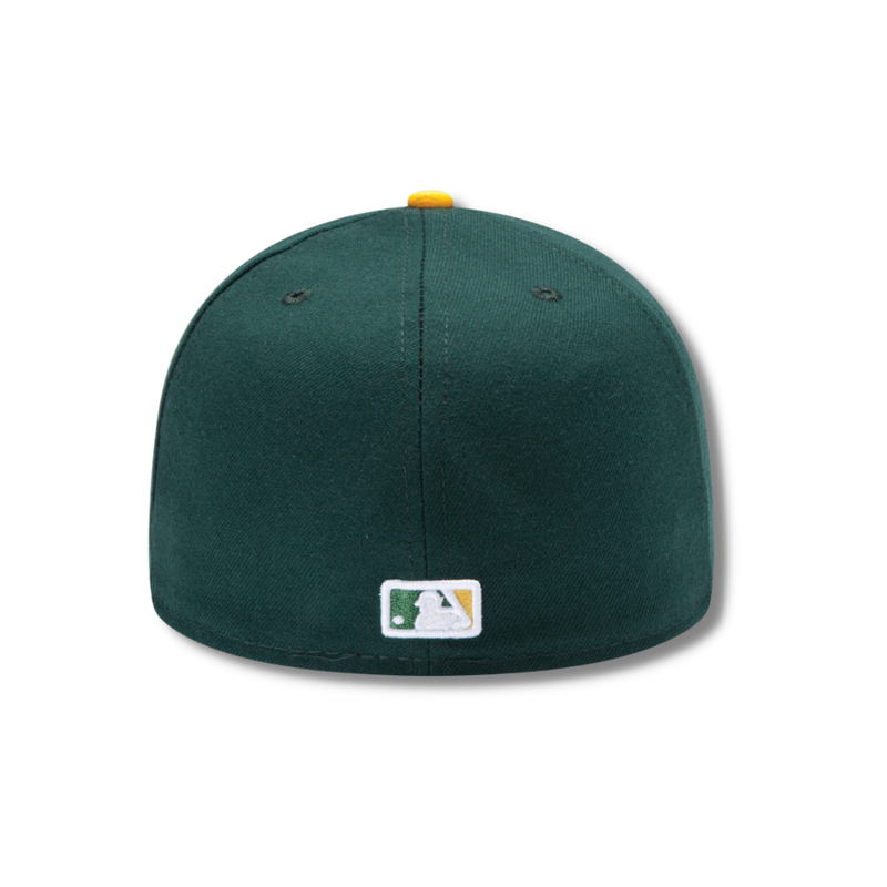 Green Yellow Oakland Athletics SKI Mask fitted baseball hat - DUMBFRESHCO